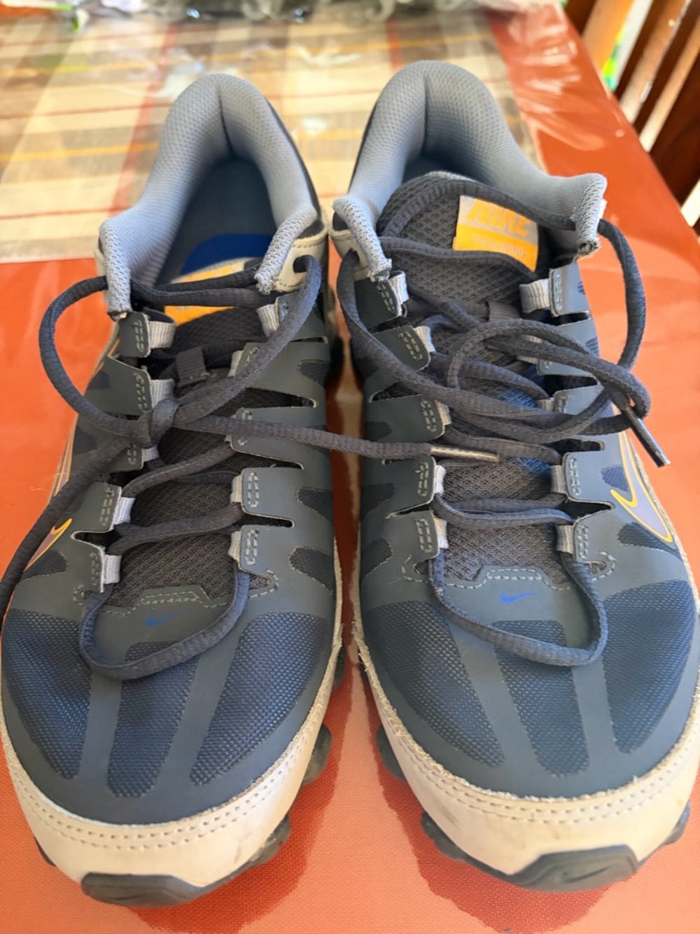 Nike Men's Athletic Shoes Navy Blue with Yellow Accents